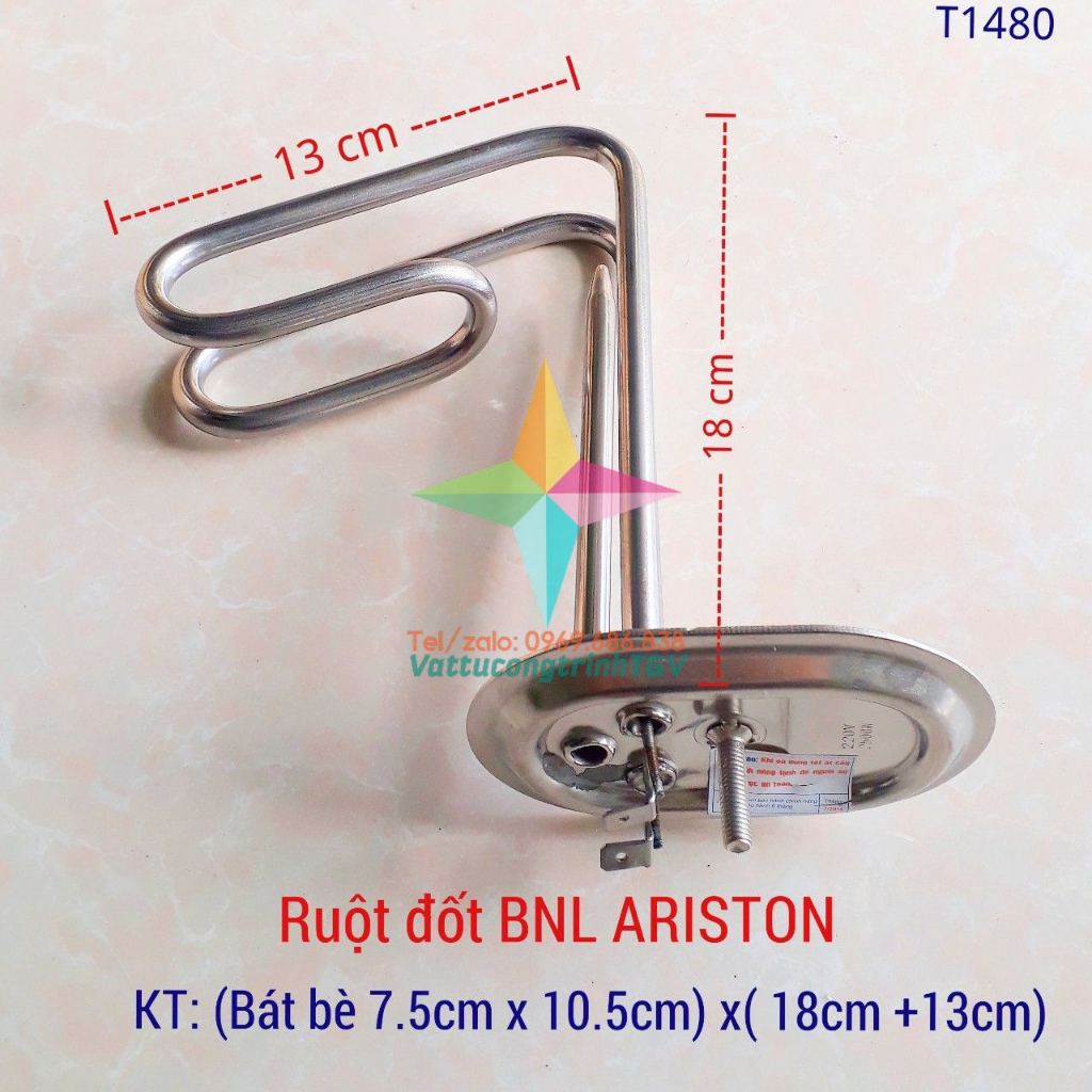 Ruột đốt AMTS Bình nóng lạnh ARISTON bát bè (7.5cmx10.5cm) x (18cm +13cm)