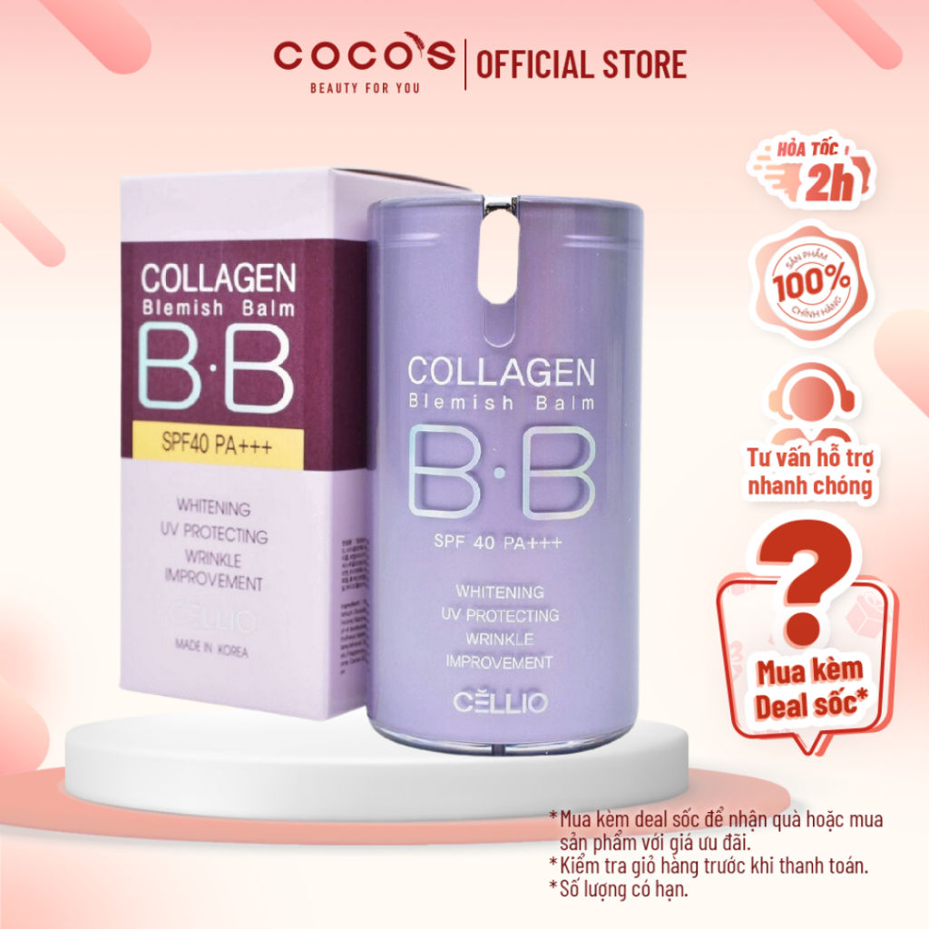 Kem nền BB Collagen Cellio Hàn Quốc 40ml