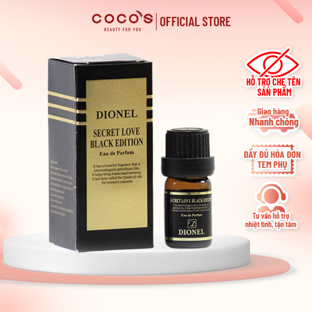 Nước Hoa Vùng Kín Hương Hoa Hồng Ngọt Ngào Lãng Mạn DIONEL Secret Love Original Inner Perfume 5ml - BLACK EDITION