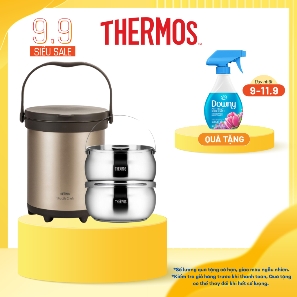 Nồi ủ Thermos TCRA-6000 GL 6L màu gold- Hàng chính hãng 100% bảo hành 24 tháng