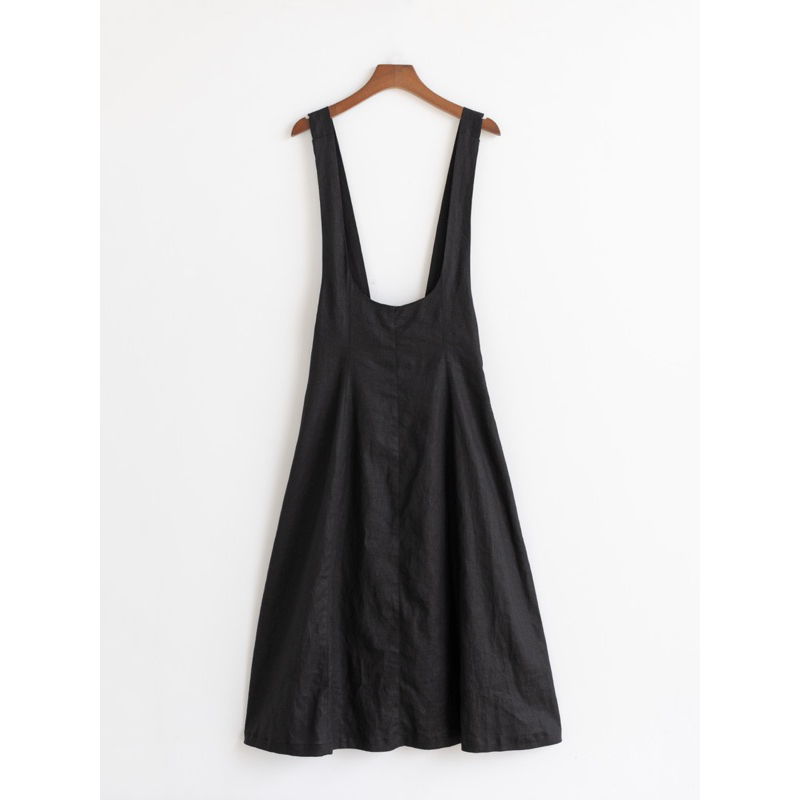 Váy yếm midi dáng dài vintage strap MADELEN