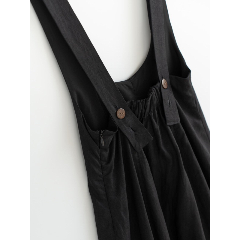 Váy yếm midi dáng dài vintage strap MADELEN