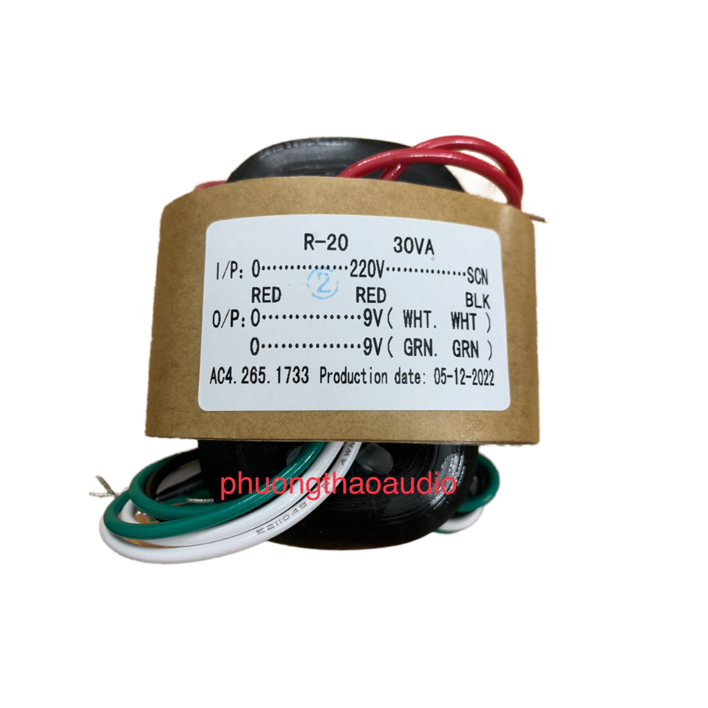 Biến thế Rcore 30W  input 220V, out put 9V x 2