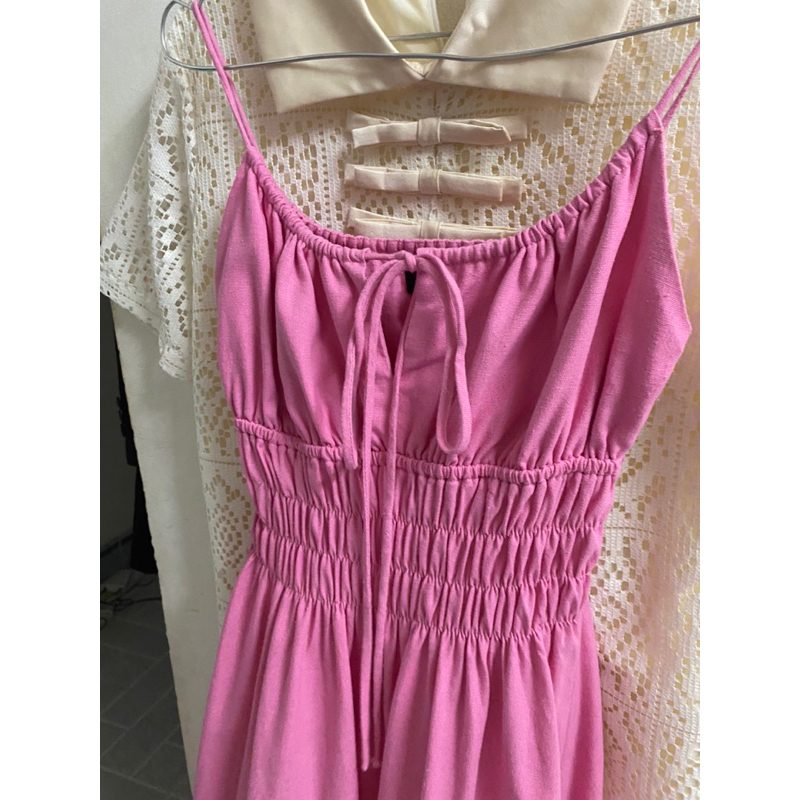 Đầm hồng 2 dây Cocosin freesize