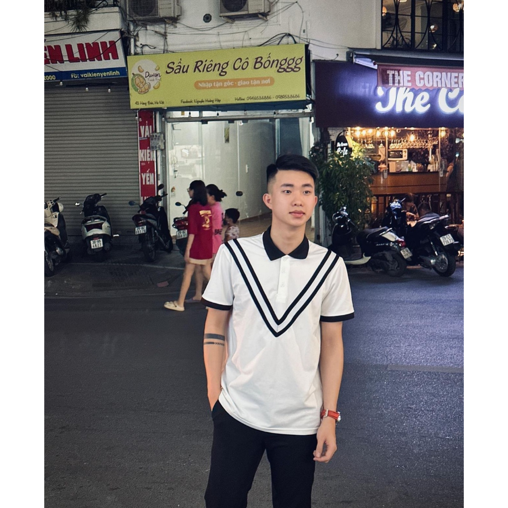 Áo thun, áo phông cao cấp họa tiết kẻ sọc - Áo polo form rộng unisex nam nữ