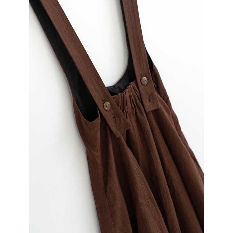 Váy yếm midi dáng dài vintage strap MADELEN