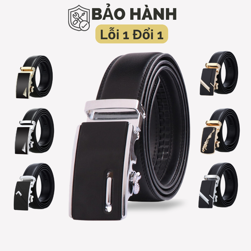 Thắt Lưng Nam Đẹp Da Cao Cấp Khóa Kim Loại Tự Động Không Gỉ Bh Lỗi 1 Đổi 1, Dây Thắt Lưng Dây Nịt Nam Vicenzo Da Cao Cấp