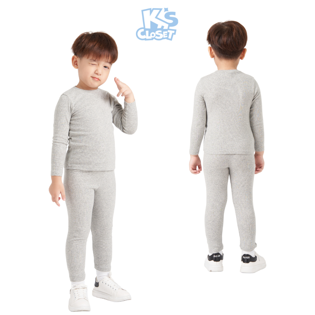 Bộ Quần Áo Giữ Nhiệt Basic K'S CLOSET Chất Liệu Len Tăm Cho Bé 2-10 Tuổi (10-40kg) KT09TWF/KT318TWF TMĐT