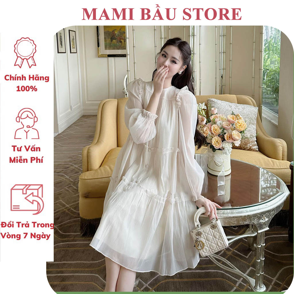VÁY ĐẦM BẦU CÔNG SỞ CỰC XINH-ĐẦM BẦU THIẾT KẾ FRESIZE DÁNG TIỂU CỰC SANG THƯ ĐI LÀM ĐI CHƠI VẢI