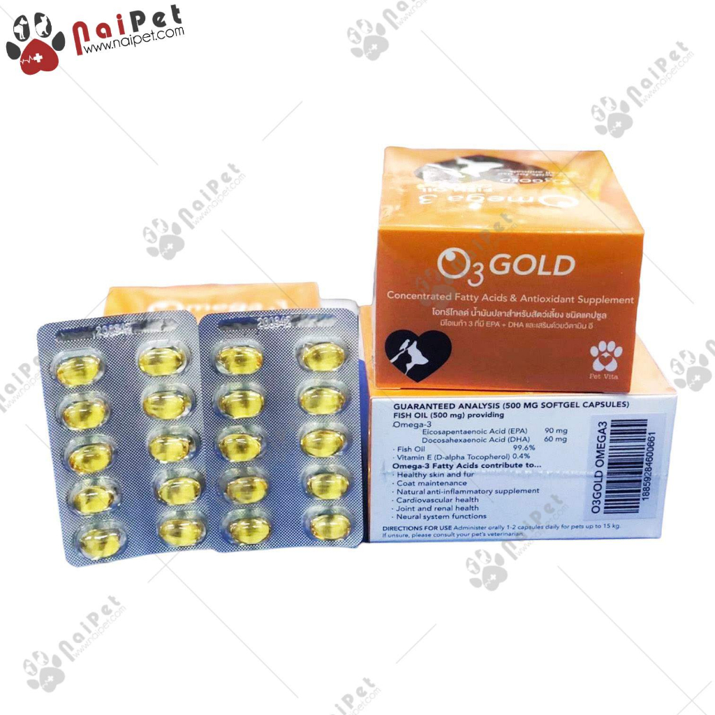Dầu Cá Bổ Sung Omega 3 Cho Chó Mèo Fish Oil O3 Gold Thái Lan