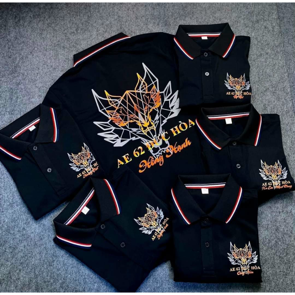 Áo polo nam nữ polo nam vải cá sấu mè phối sọc viền tay cổ