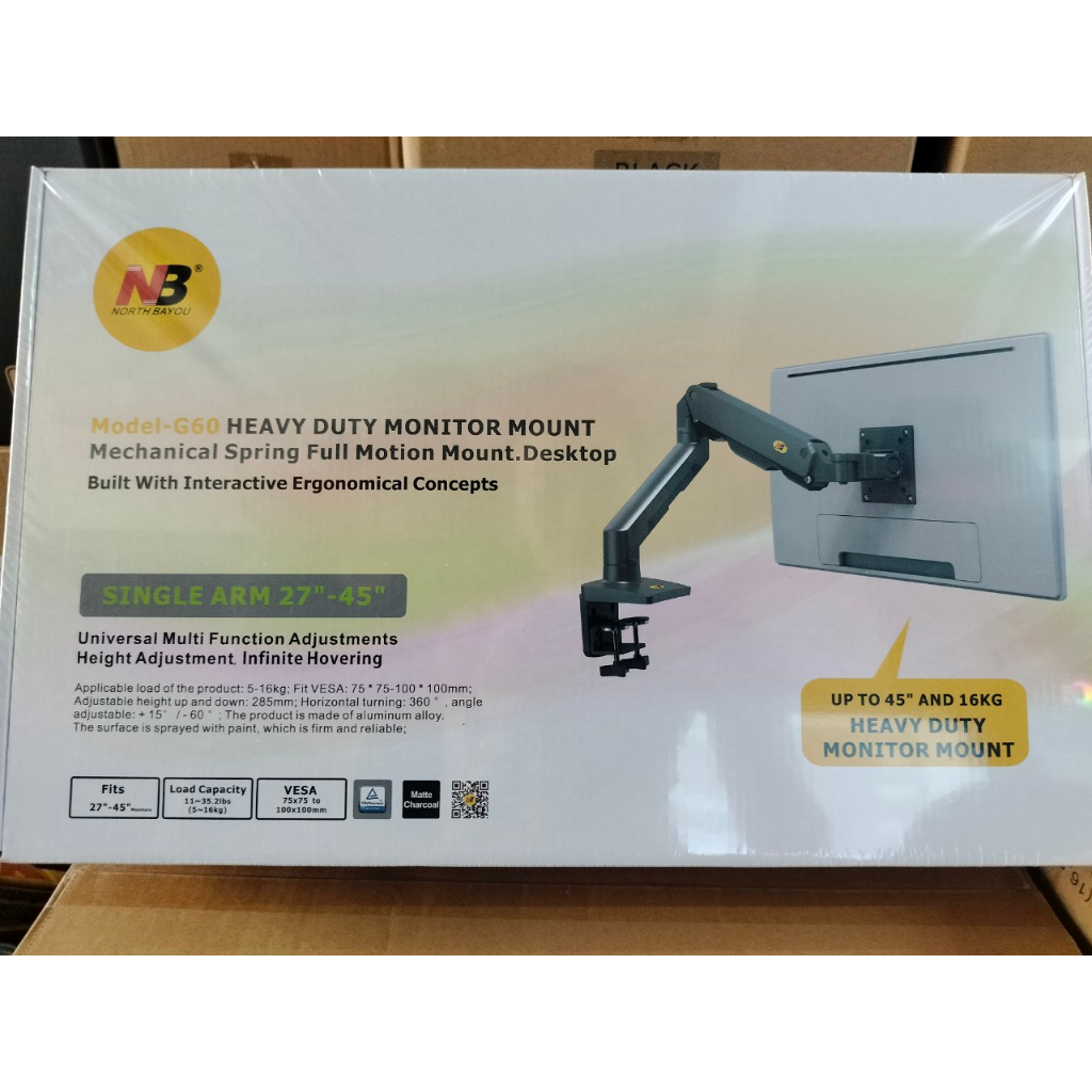 Giá treo màn hình ARM máy tính NB F80, H100, H180 Tải trọng 9Kg Mẫu mới 2021