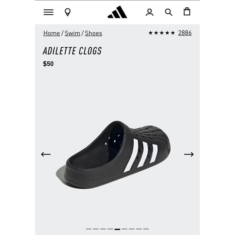 [Chính hãng] Dép Adilette Clogs Nam nữ adidas thắt dây đen sọc trắng