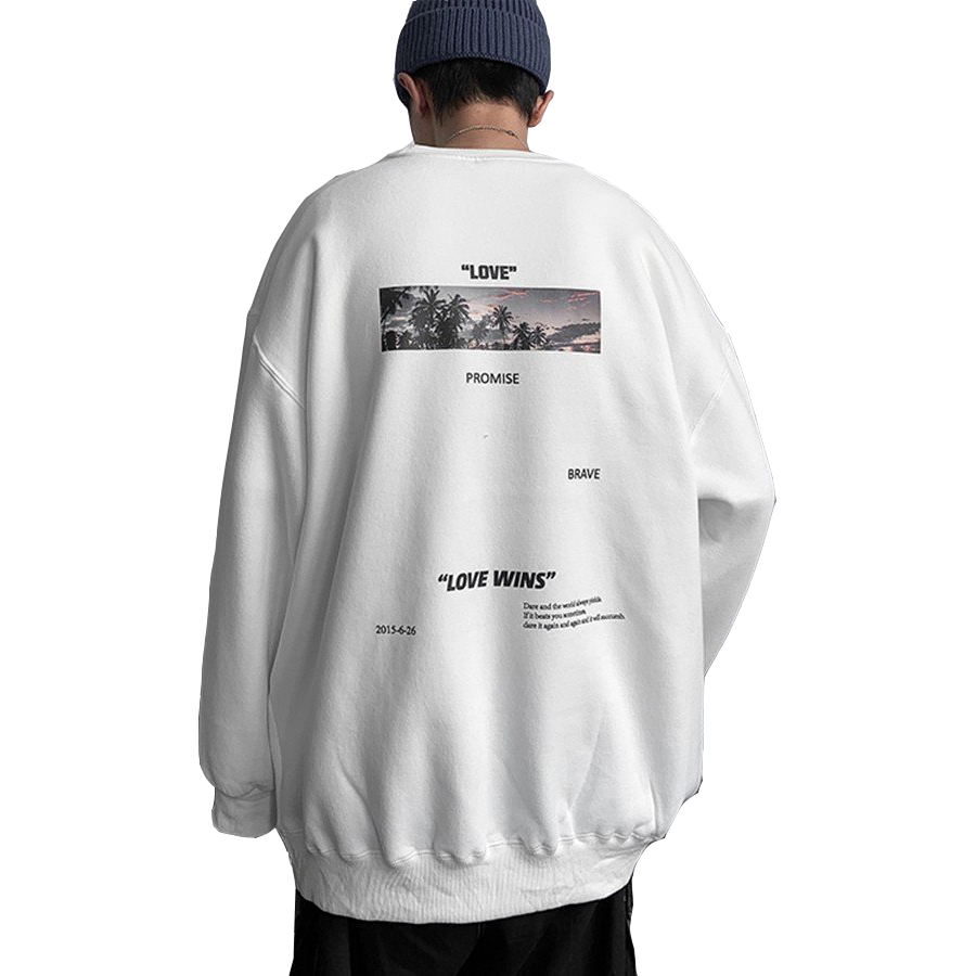 Áo dài tay Sweater  Love Wind Nỉ Bông Unisex Monster X Street Ulzzang cặp đôi nam nữ form rộng oversize Hàn Quốc