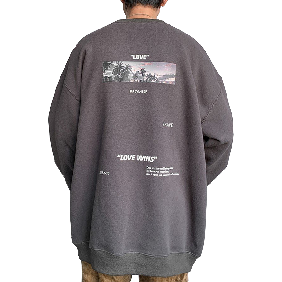 Áo dài tay Sweater  Love Wind Nỉ Bông Unisex Monster X Street Ulzzang cặp đôi nam nữ form rộng oversize Hàn Quốc