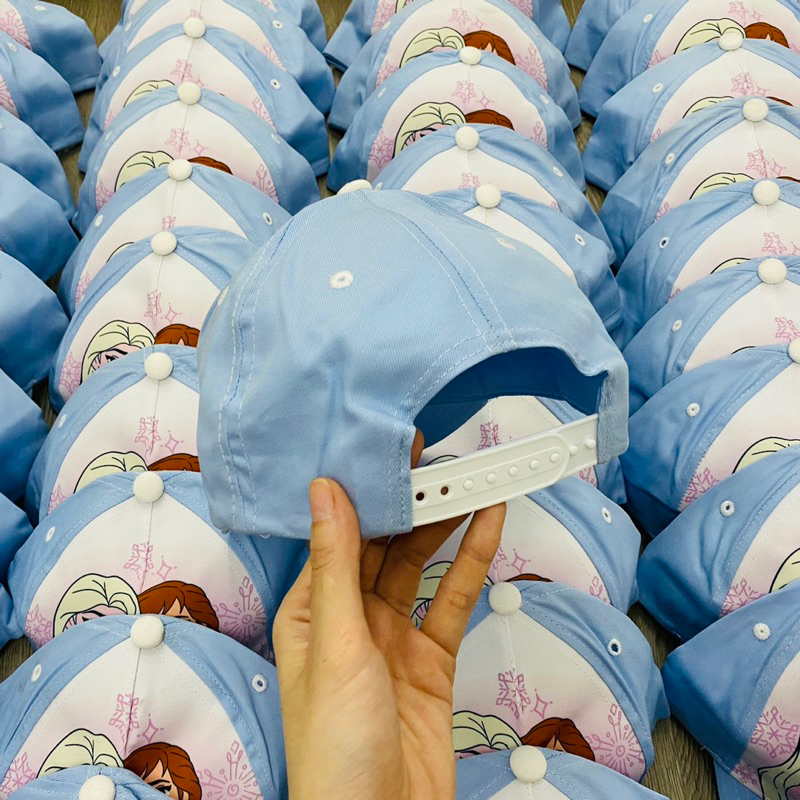 Mũ lưỡi trai Elsa Frozen dư xịn cho bé gái màu xanh size 4-12 tuổi
