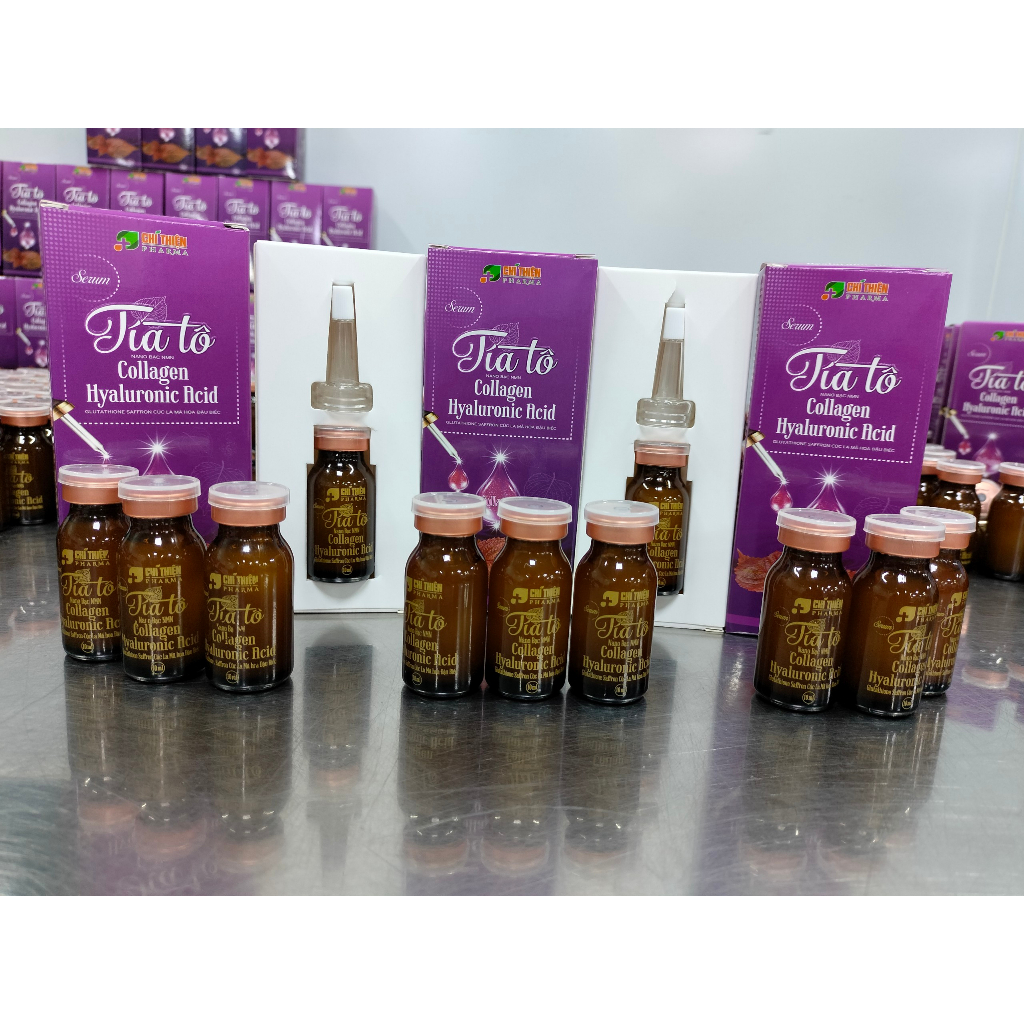 Serum Trắng Da Dưỡng Sâu Tía Tô Collagen Hyaluronic Acid 10ml