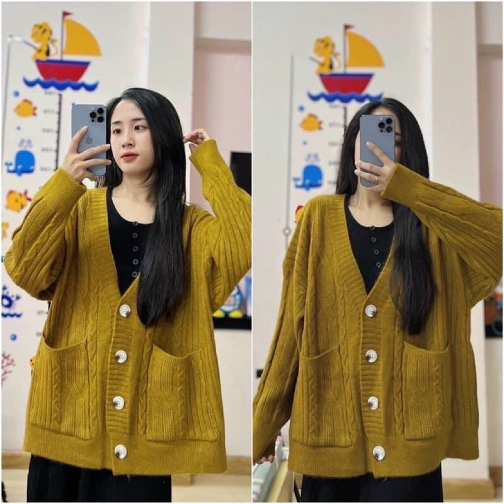 Áo Khoác Cardigan Len Nữ Nhiều Màu Dày Dặn Hàng Quảng Châu A888