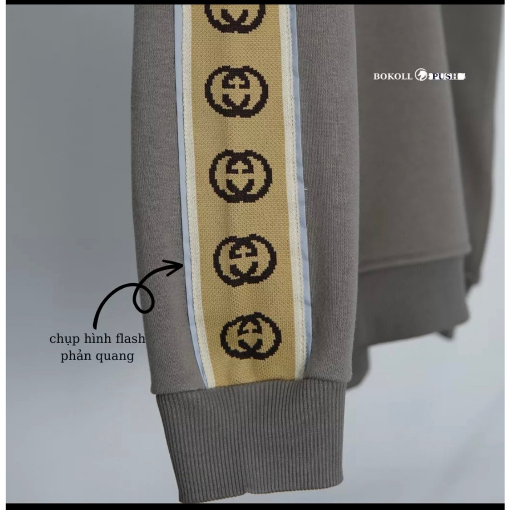 Áo Khoác Hoodie Gucci Sọc Tay Thêu Chất Nỉ Dày Dặn-Áo Hoodie Nam Nữ Gucci Mũ 2 Lớp Form Dáng Unisex