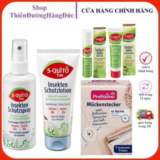 Xịt, Kem ,Lăn chống muỗi và côn trùng S-quito Free – Squito Đức,Bộ Tinh Dầu Cắm Điện Đuỗi Muỗi(Hàng chuẩn Đức có bill)