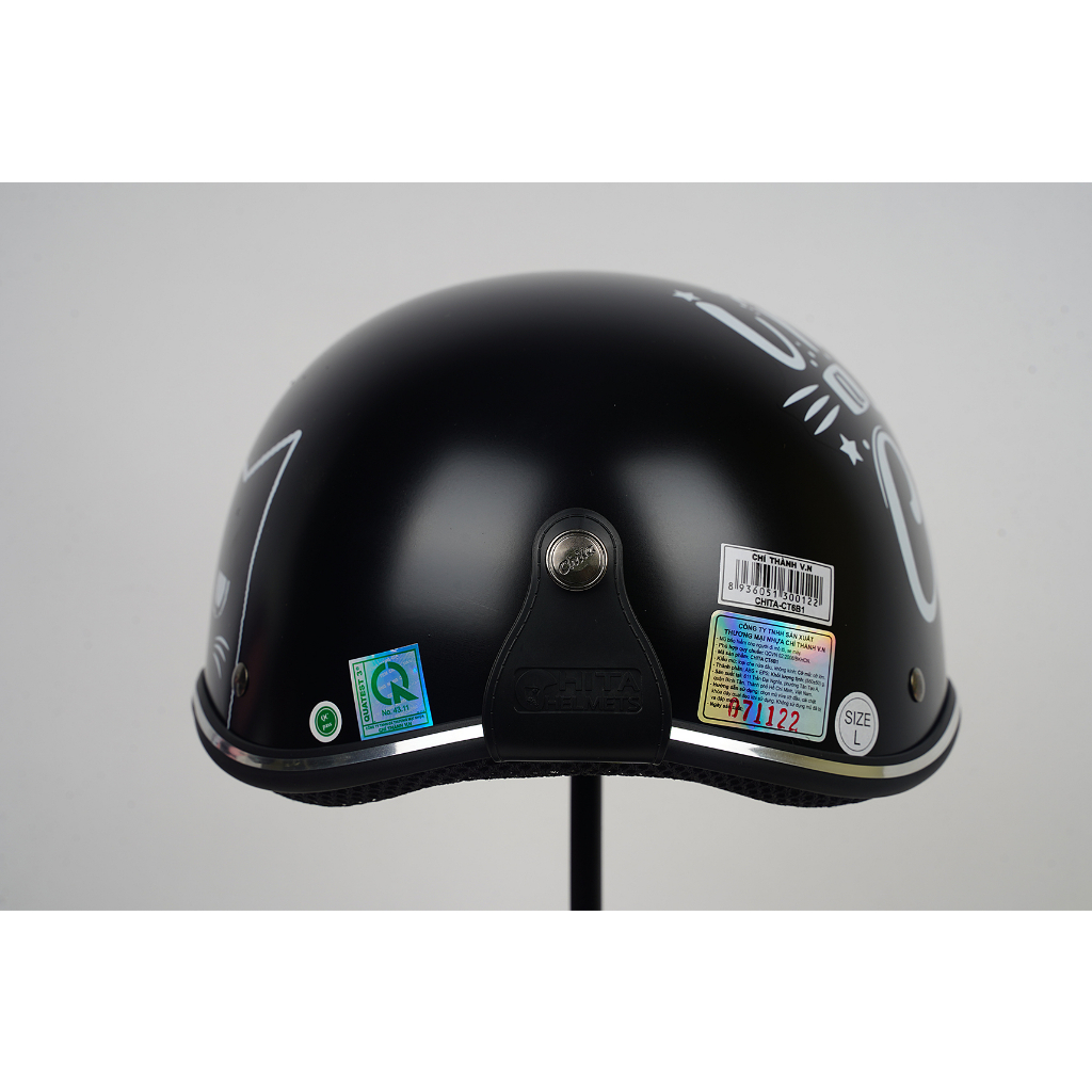 Mũ Bảo Hiểm 1/2 ĐẦU CHITA CT6B1 TEM I NEED A CAT