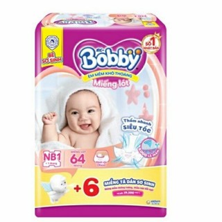 🤩 HCM 🤩 Miếng lót Bobby cho bé sơ sinh dưới 1 tháng NB1-64+6 miếng ( có thể dùng thay băng vệ sinh ban đêm )