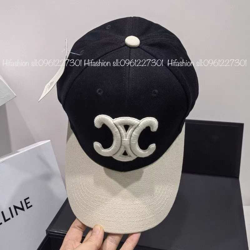 Nón kết CeLiii phối màu trắng đen hottrend- Hình thêu sắc nét- Chất liệu kaki mềm thoáng mát…