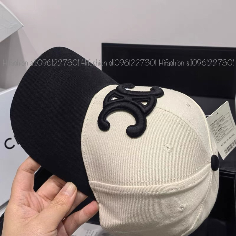 Nón kết CeLiii phối màu trắng đen hottrend- Hình thêu sắc nét- Chất liệu kaki mềm thoáng mát…
