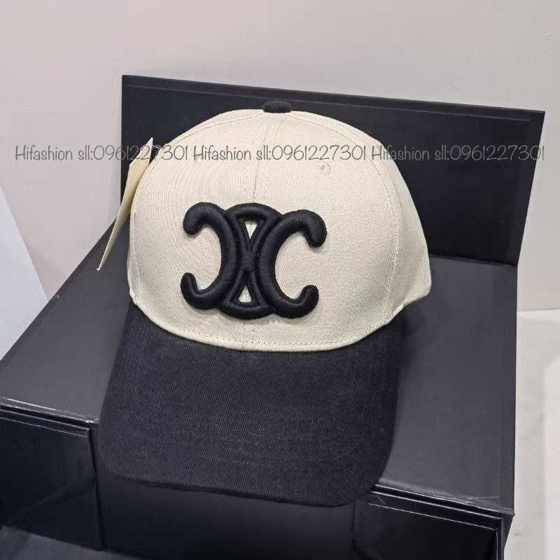 Nón kết CeLiii phối màu trắng đen hottrend- Hình thêu sắc nét- Chất liệu kaki mềm thoáng mát…