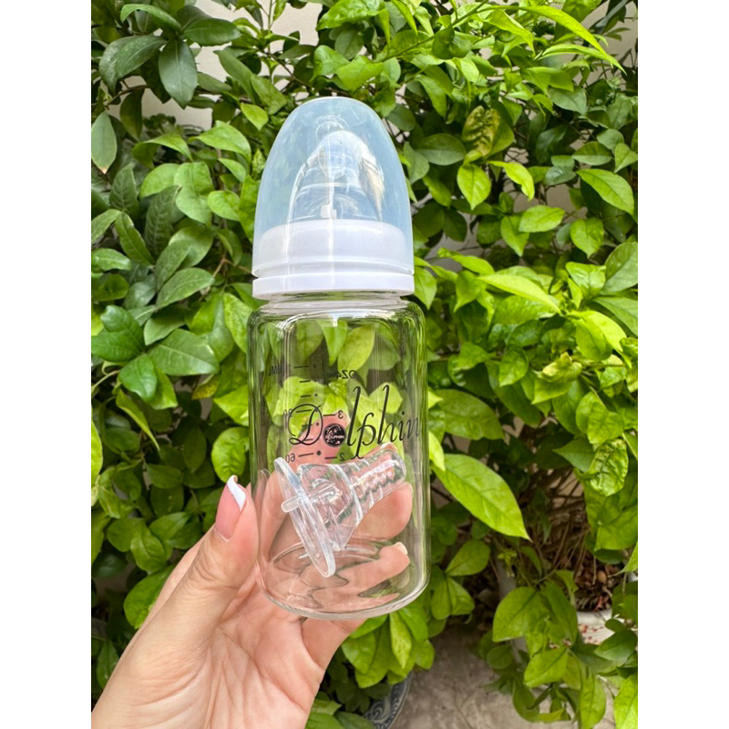 Bình sữa thuỷ tinh Dolphin cổ hẹp 120ml/240ml