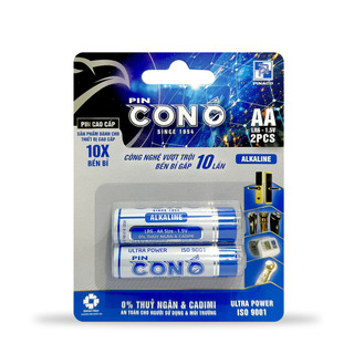 Pin con ó alkaline - size aa/aaa - vỉ 2 viên