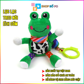 Lục lạc cho bé hình Ếch xanh - Lục lạc treo nôi siêu nhẹ, siêu mềm có thể vừa làm thú bông cho bé