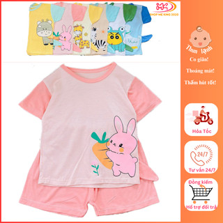  MK395 (6-16KG) Bộ áo cộc quần cộc in hình phối tai chất thun lạnh cho bé dưới 3 tuổi