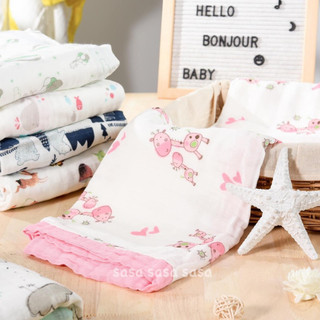 Chăn - khăn tắm sợi tre aden 6 lớp bo viền chính hãng