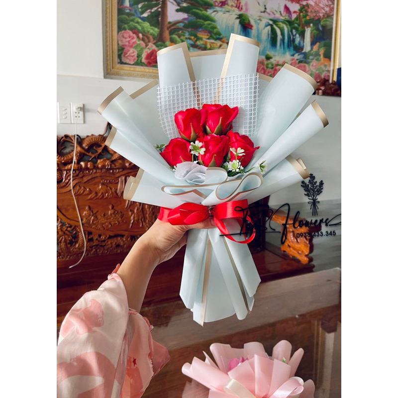 Bó Hoa Sáp 5 bông bó to cực kì sang chảnh