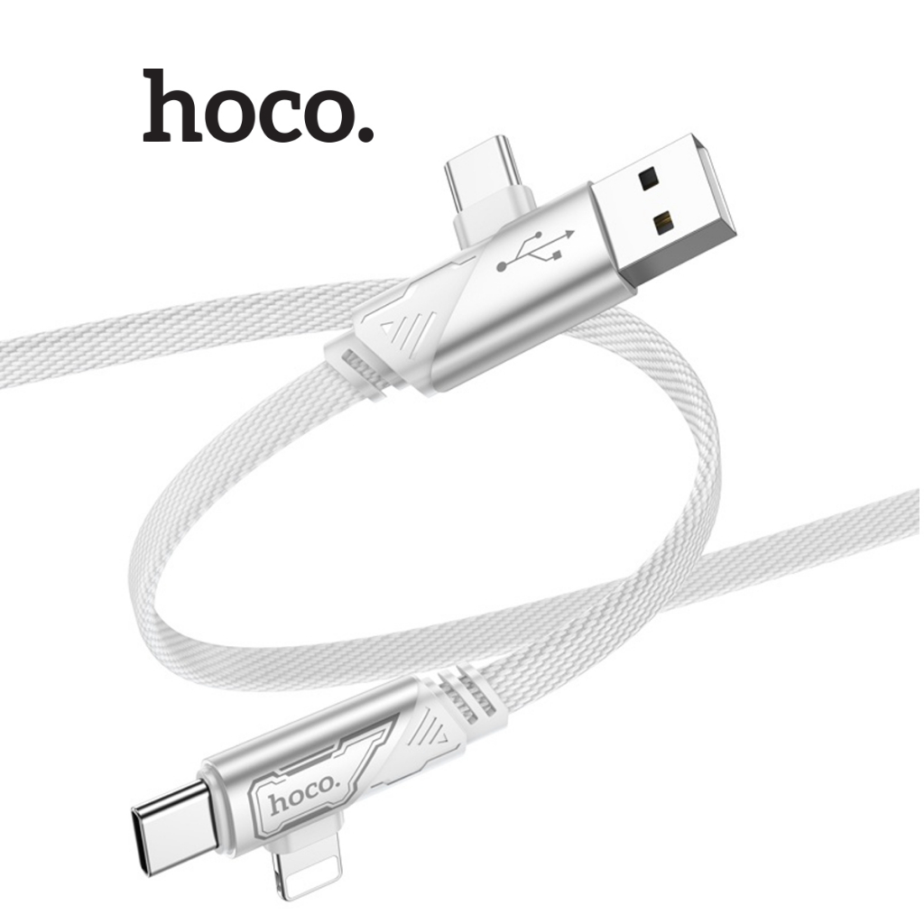 Cáp sạc nhanh Hoco U119 4in1  Type-C/PD60W và PD20W, sạc nhanh 3A, dài 1.2m