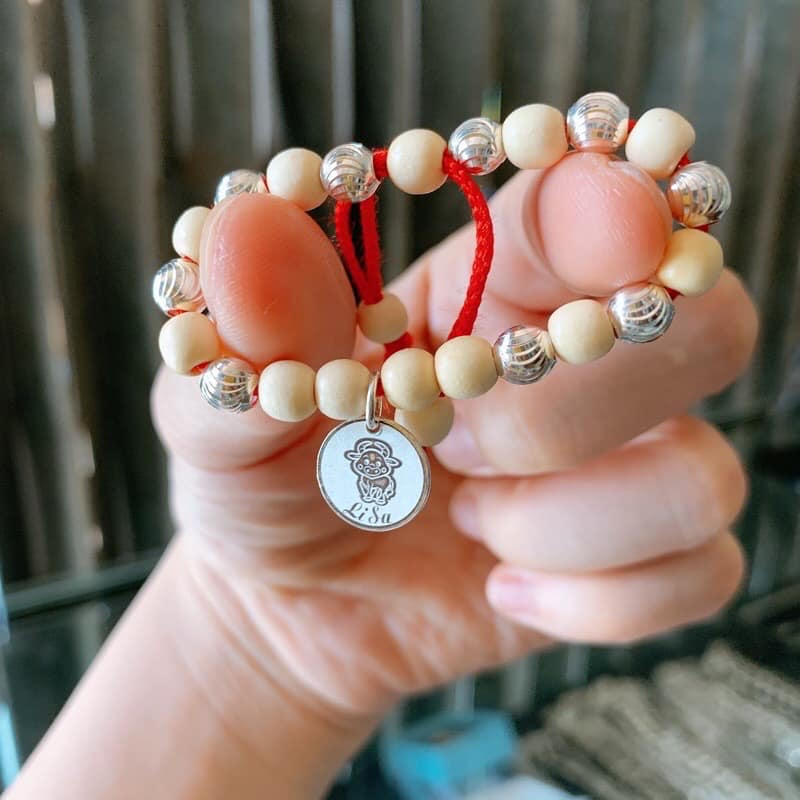 Vòng Dâu Tằm Cho Bé,Vòng Dâu Mix Bạc Miễn Phí Khắc Tên Theo Yêu Cầu