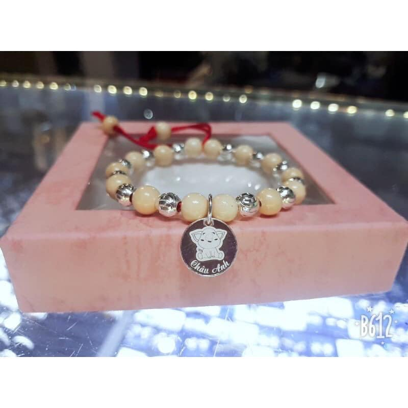 Vòng Dâu Tằm Cho Bé,Vòng Dâu Mix Bạc Miễn Phí Khắc Tên Theo Yêu Cầu