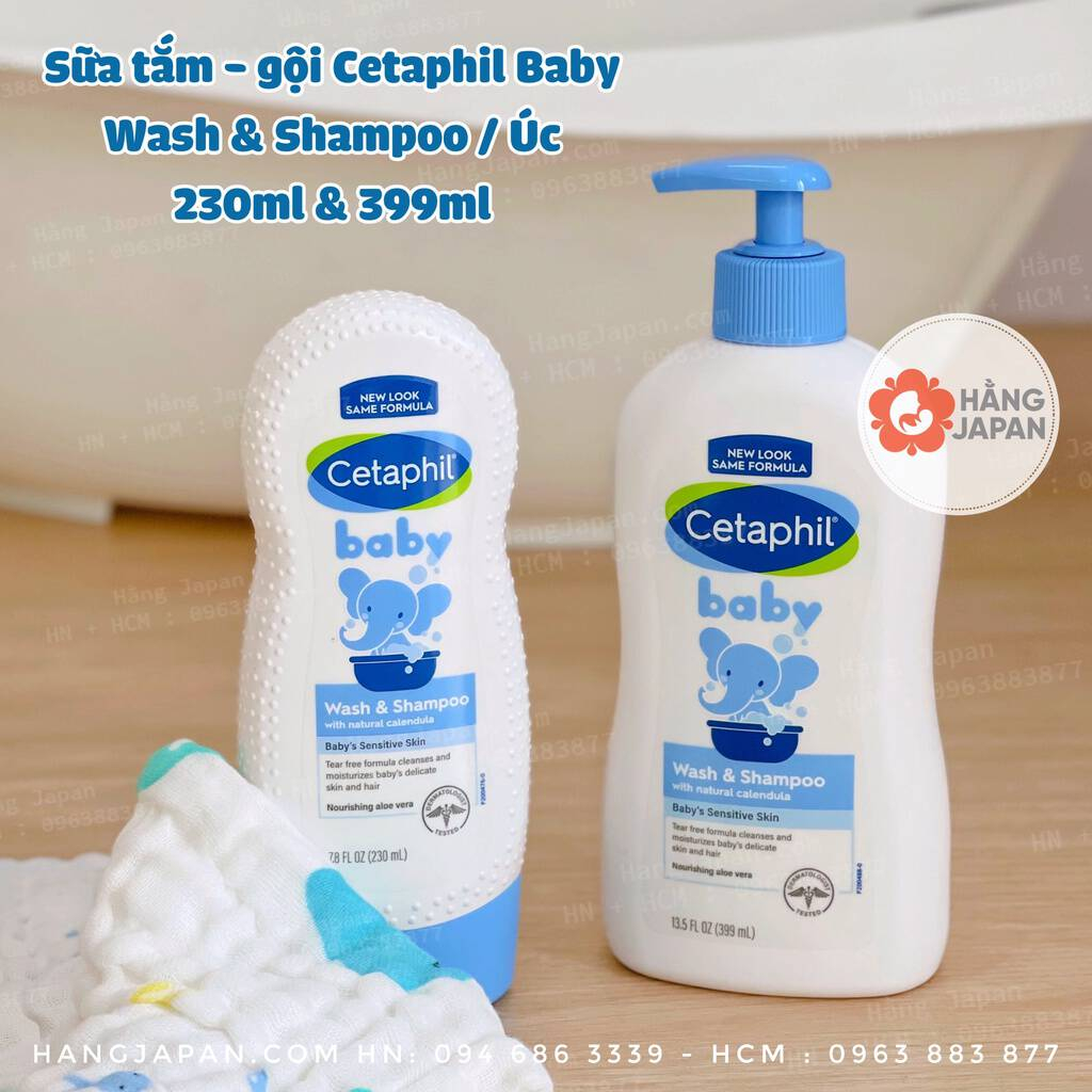 Sản phẩm tắm gội Cetaphil Baby Moisturizing Bath & Wash dưỡng ẩm cho da dịu lành 230ml/ 399ml Úc