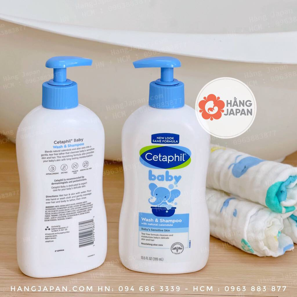 Sản phẩm tắm gội Cetaphil Baby Moisturizing Bath & Wash dưỡng ẩm cho da dịu lành 230ml/ 399ml Úc
