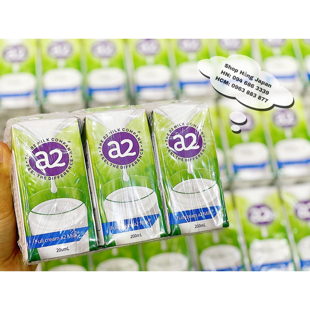 Hàng Úc sữa tươi A2 full cream 1kg dạng túi/ hộp 200ml cho bé từ 1 tuổi