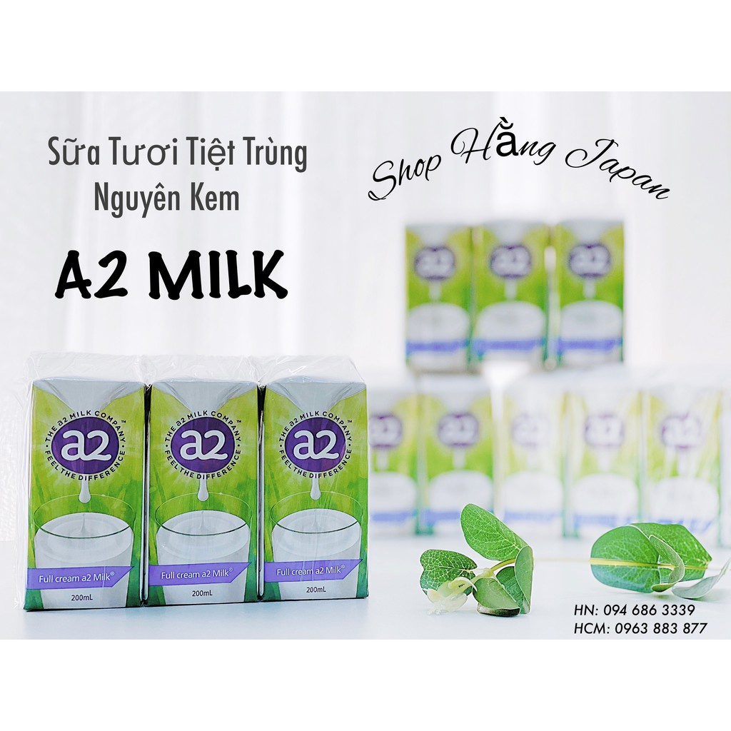 Hàng Úc sữa tươi A2 full cream 1kg dạng túi/ hộp 200ml cho bé từ 1 tuổi