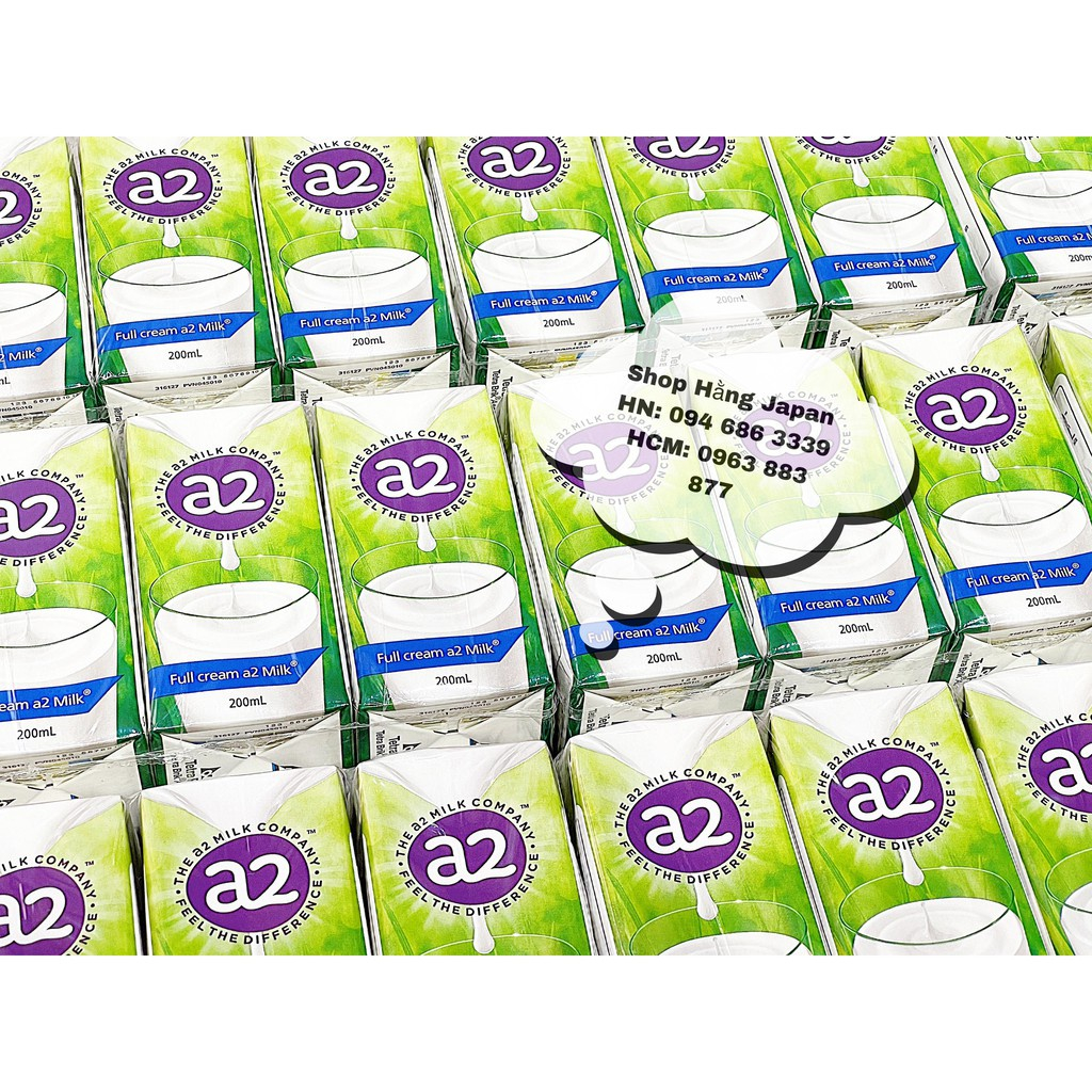 Hàng Úc sữa tươi A2 full cream 1kg dạng túi/ hộp 200ml cho bé từ 1 tuổi