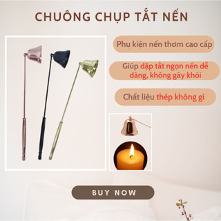 Phụ kiện chăm sóc nến thơm cao cấp, Chuông dập nến bằng thép không gỉ, Phong cách cổ điển chuyên dụng, Decor nến đẹp