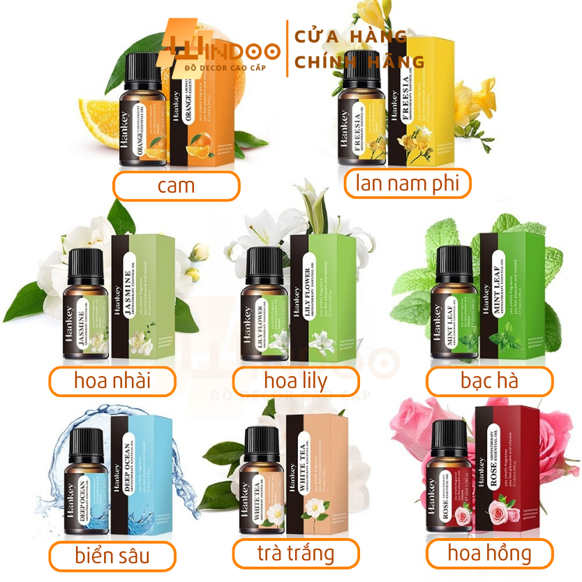 Set 8 lọ tinh dầu thiên nhiên 10ml kèm hộp đựng sang trọng, tinh dầu thiên nhiên cho máy xông máy phun sương WD85