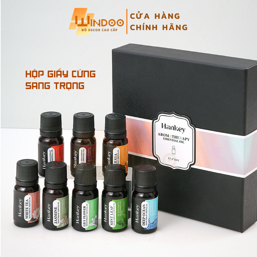 Set 8 lọ tinh dầu thiên nhiên 10ml kèm hộp đựng sang trọng, tinh dầu thiên nhiên cho máy xông máy phun sương WD85