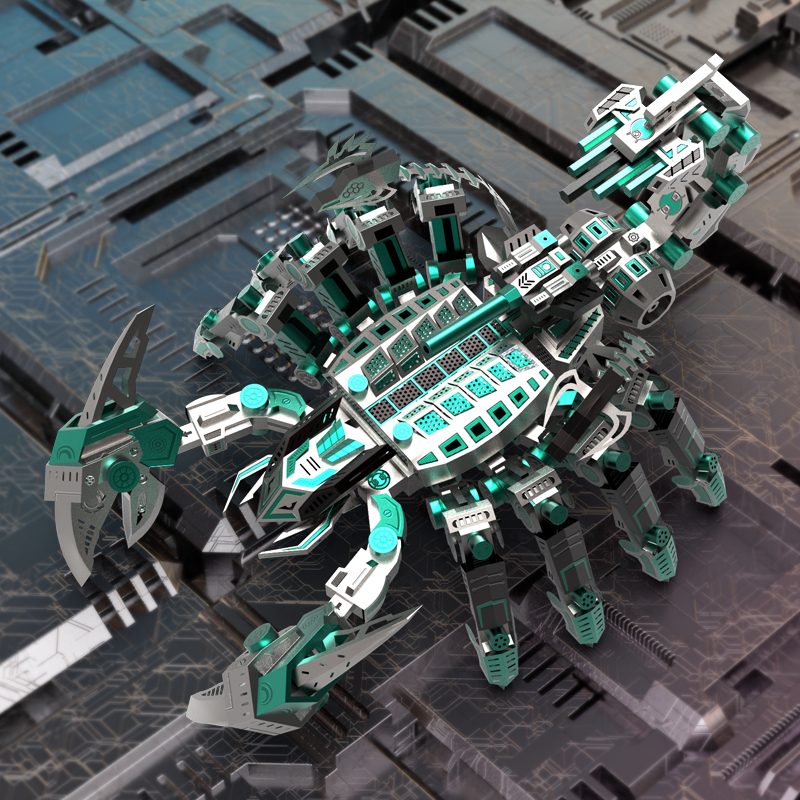 Mô Hình Kim Loại Lắp Ráp 3D Microworld Bọ Cạp Bóng Đêm (234 mảnh, màu xanh lá, Green Devil Scorpion) DS002 - MP1171