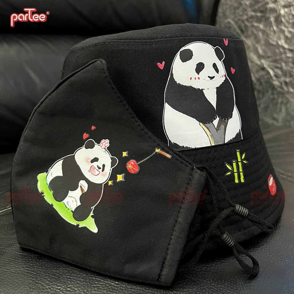 Pandabiz | Mũ Nón Bucket Cotton Gấu Trúc Panda Fubao Hoa Hoa Manh Lan Tam Tái Tử Thất Tử Quốc Bảo Parteeshopvn