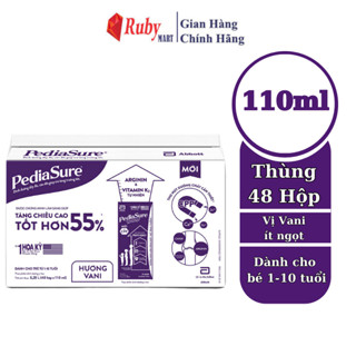 Date T6 24 Thùng 48 Hộp Sữa nước Pediasure Vani 110ml ít ngọt