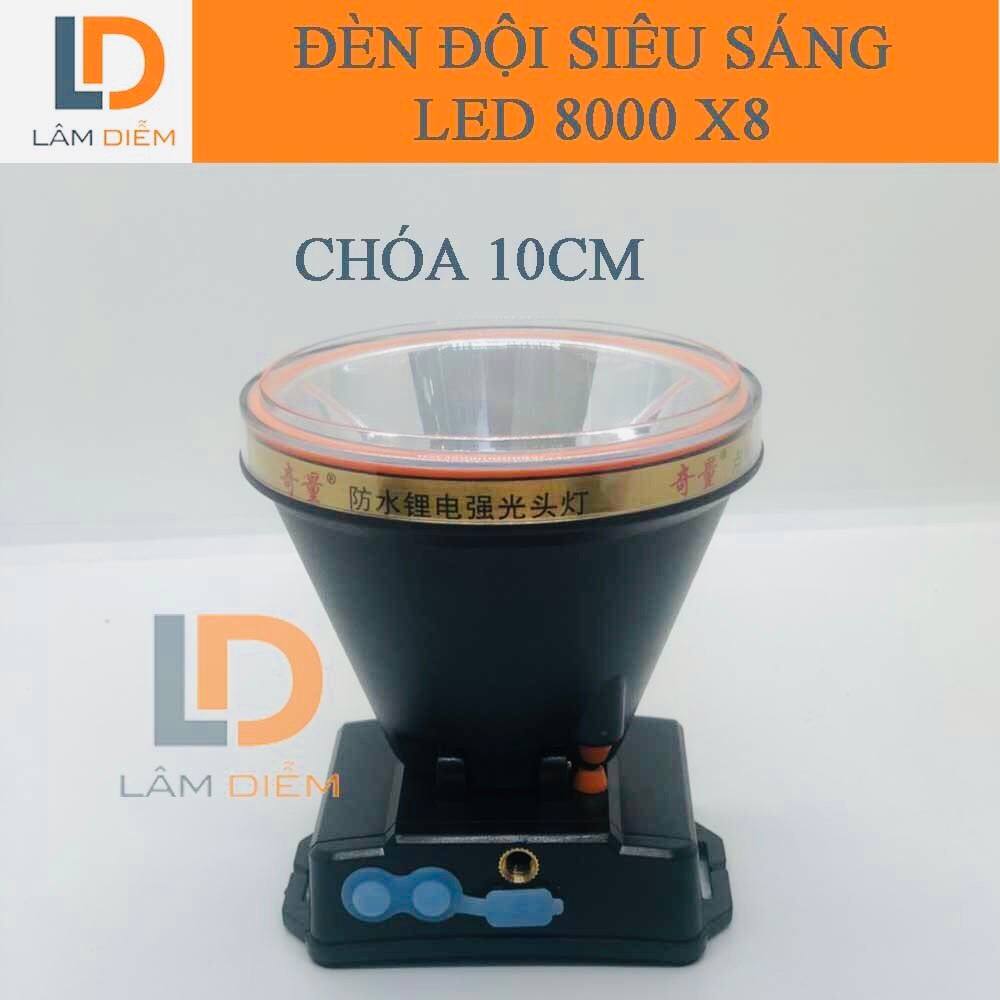 ĐÈN ĐỘI ĐẦU SIÊU SÁNG LED 8000 3 CHẾ ĐỘ SÁNG PIN 9000mAh CHIẾU XA 3000M X8